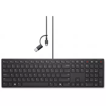 Tastatūra DELL KB525C Office USB QWERTY US International Melns