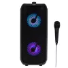 Pārnēsājams skaļrunis Adler AD 1903, 2×5 W, Bluetooth, FM radio, LED, 1500 mAh baterija, AUX, USB, melns