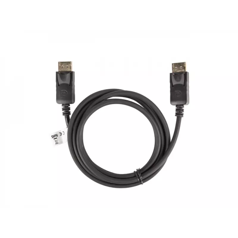 LANBERG DisplayPort M/M kabelis 19 kontaktu V1.2 4k 1.8m melns