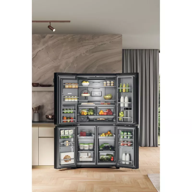 Whirlpool WQ9I FO2BX EF ledusskapis Side-by-Side brīvstāvošs 592 L melns