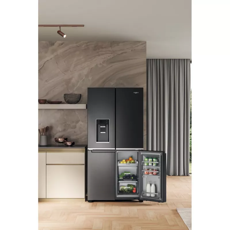 Whirlpool WQ9I FO2BX EF ledusskapis Side-by-Side brīvstāvošs 592 L melns