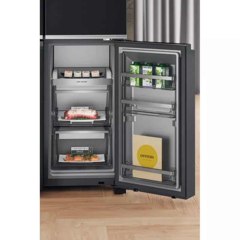 Whirlpool WQ9I FO2BX EF ledusskapis Side-by-Side brīvstāvošs 592 L melns