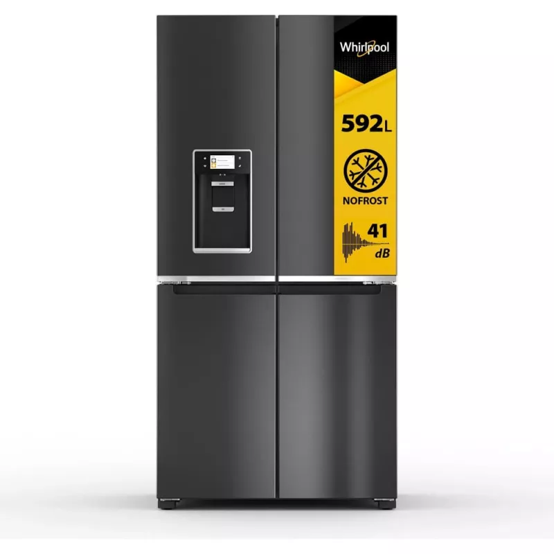 Whirlpool WQ9I FO2BX EF ledusskapis Side-by-Side brīvstāvošs 592 L melns
