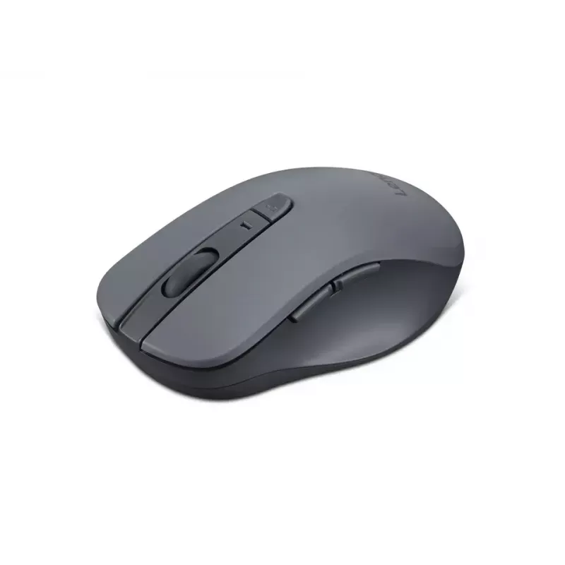 Bezvadu pele piemērota abām rokām Lenovo WL310 Office — Bluetooth, optiskā 1200 DPI, 6 pogas, ritenis, pelēka, darbināms ar baterijām