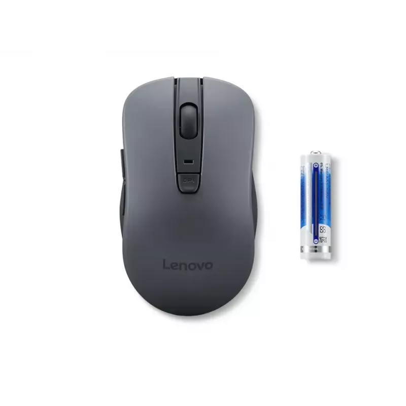 Bezvadu pele piemērota abām rokām Lenovo WL310 Office — Bluetooth, optiskā 1200 DPI, 6 pogas, ritenis, pelēka, darbināms ar baterijām