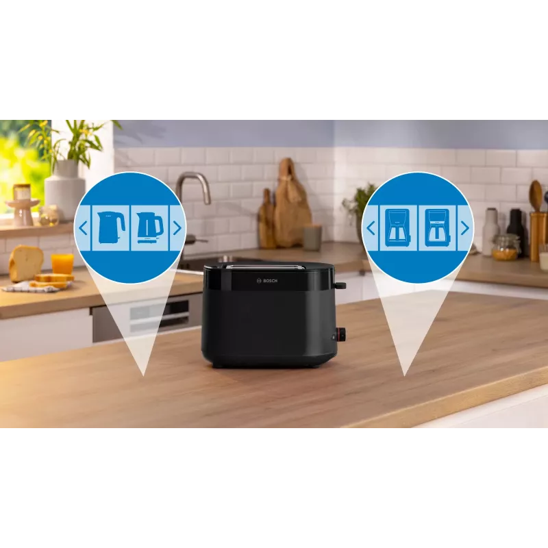 Bosch TAT2M123 tosteris 6 2 šķēles 950 W Melns