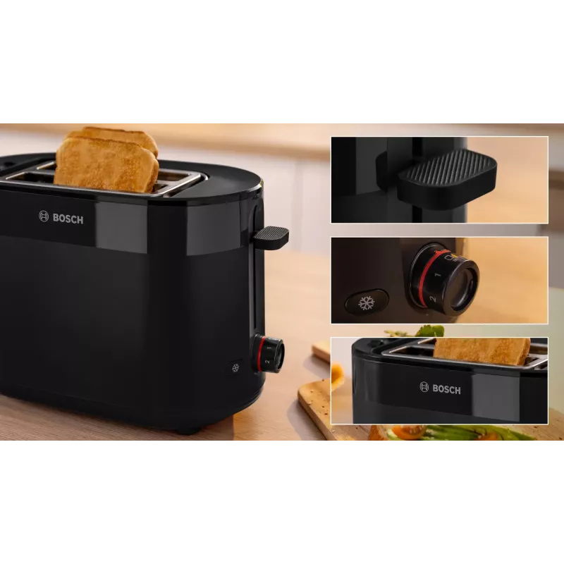 Bosch TAT2M123 tosteris 6 2 šķēles 950 W Melns