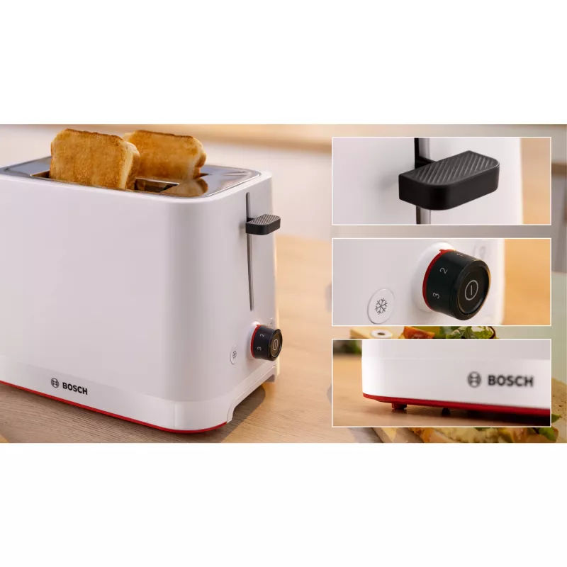 Bosch TAT3M121 tosteris 4 šķēlēm 950 W Balts