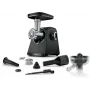 Gaļas maļamā mašīna Bosch MFWS430B — 1900 W, 2 ātrumi, 2,5 kg/min, melns/sudrabains, 4,3 kg