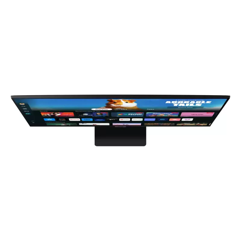27 collu Samsung M50D monitors — 27 collu Full HD (1920×1080), VA LED, 4 ms, 178° skata leņķis, iebūvēti skaļruņi, USB centrmezgls, VESA, melns
