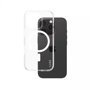 PanzerGlass CARE™ by ® Urban Combat Case caurspīdīgs ar baltu MagSafe iPhone 16 Pro