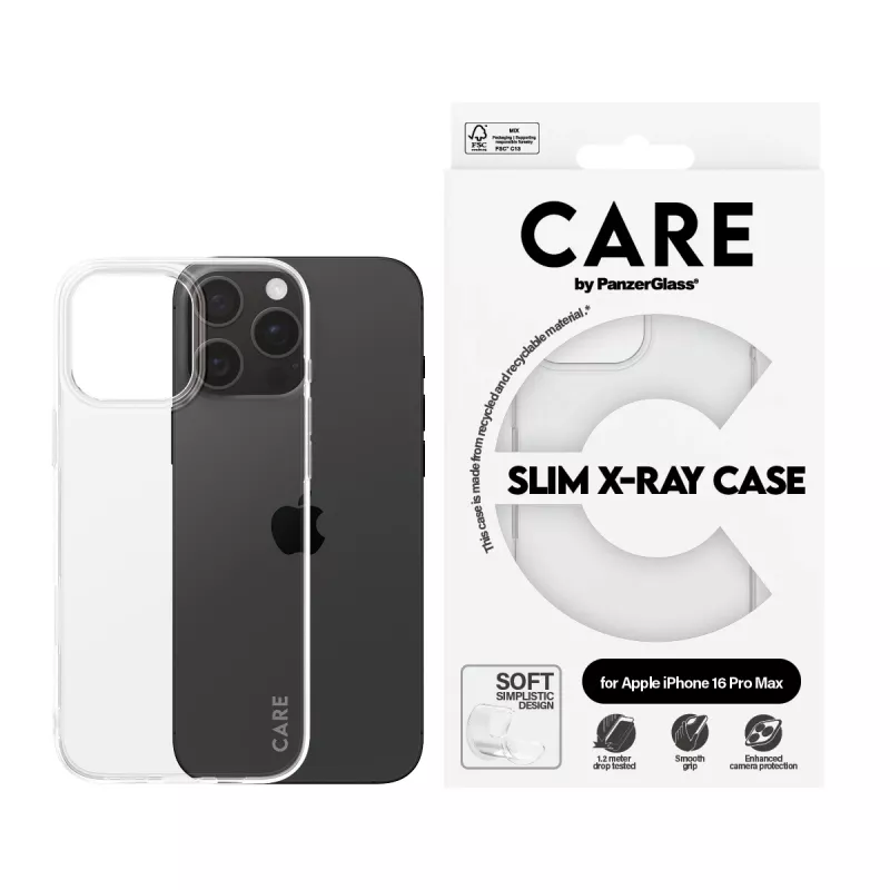 PanzerGlass CARE™ by ® X-Ray vāciņš iPhone 16 Pro Max, Vāciņš, Apple, Apple - iPhone 16 Pro Max, Caurspīdīgs