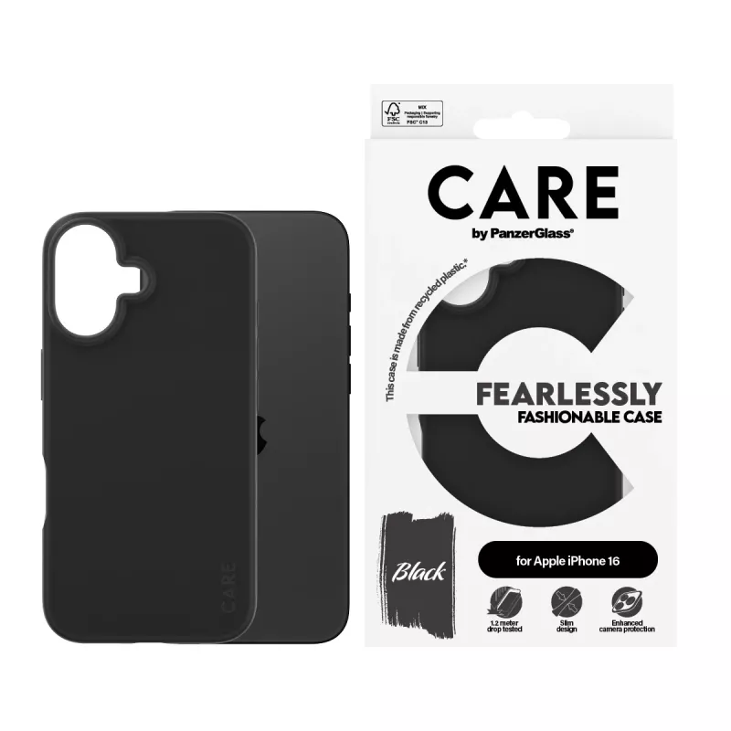 Cover PanzerGlass CARE by moderns vāciņš Melns iPhone 16 Transparent