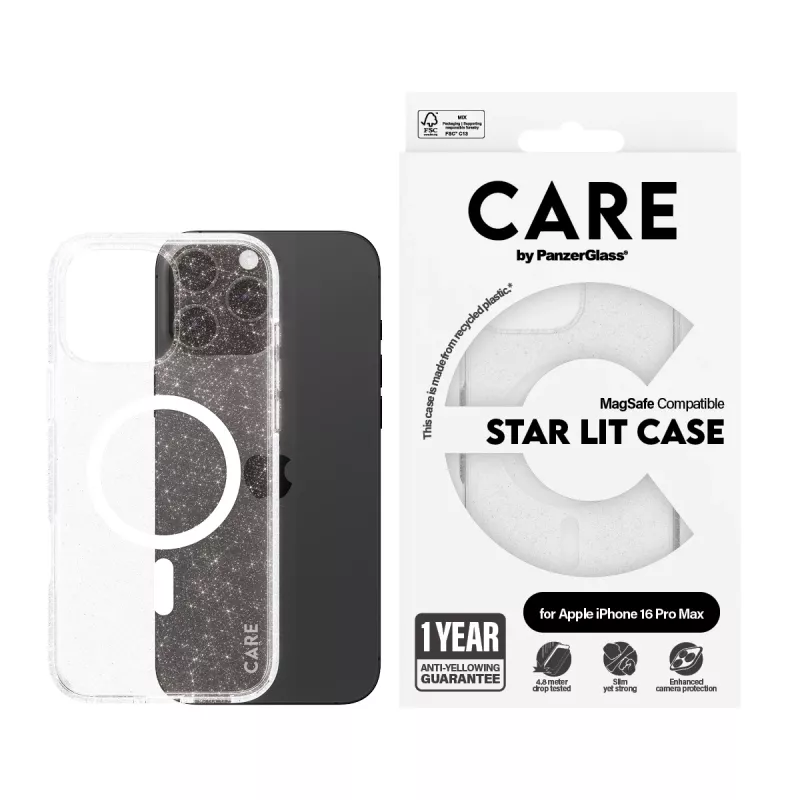 PanzerGlass CARE™ by ® Urban Combat Case Star Lit w. balta MagSafe iPhone 16 Pro Max