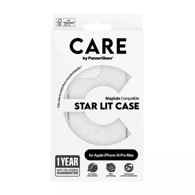 PanzerGlass CARE™ by ® Urban Combat Case Star Lit w. balta MagSafe iPhone 16 Pro Max