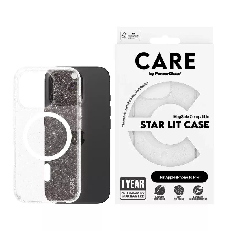 PanzerGlass CARE™ by ® Urban Combat Case Star Lit w. balta MagSafe iPhone 16 Pro