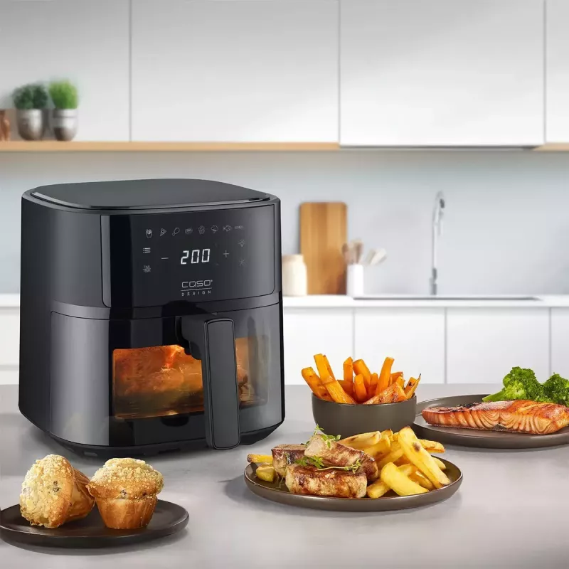 Gaisa fritieris Caso Designer gaisa fritieris 6.0 — 1700 W, 6 L ietilpība, melns