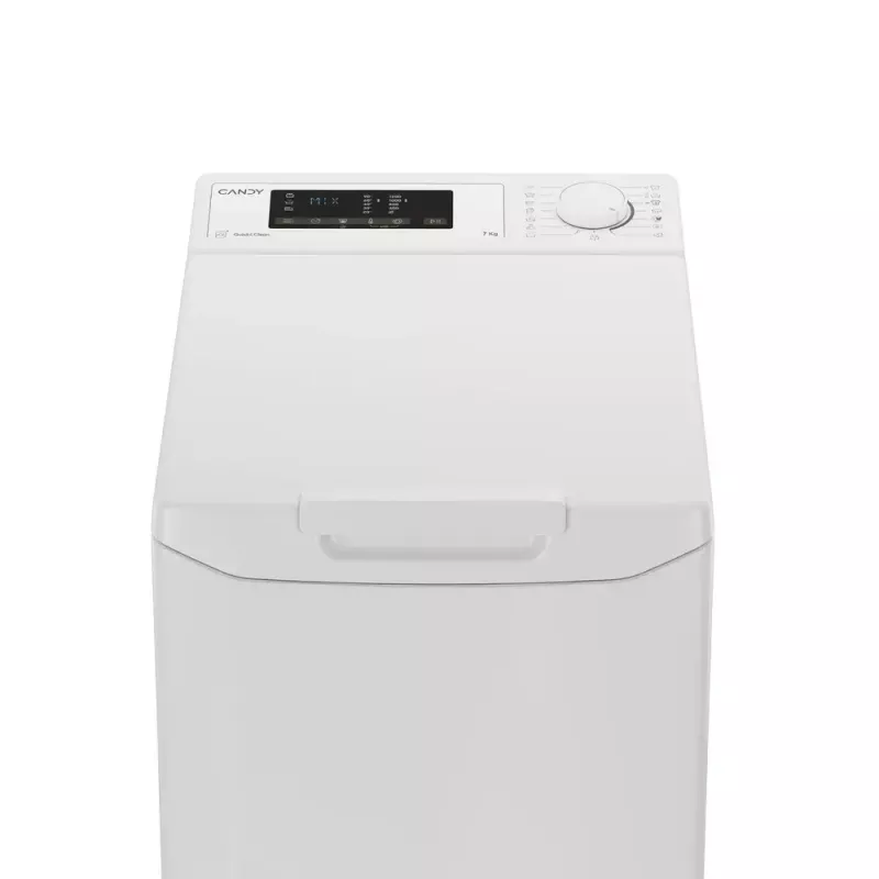 Veļas mašīna CANDY TCA273D3-S ar augšējo ielādi 7 kg, 1200 apgr./min, energoefektivitātes klase C, balta