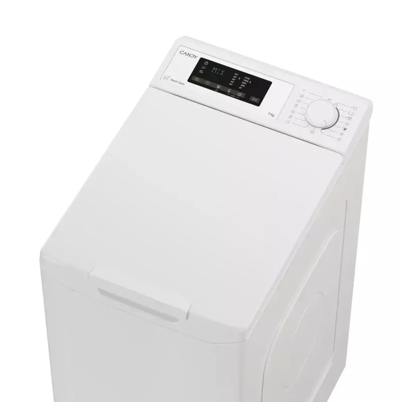 Veļas mašīna CANDY TCA273D3-S ar augšējo ielādi 7 kg, 1200 apgr./min, energoefektivitātes klase C, balta