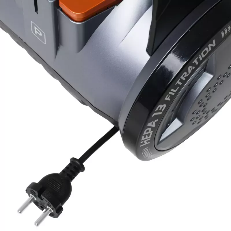 Bezmaisa putekļsūcējs Adler AD 7065 — 700 W, 1,6 L putekļu tvertne, HEPA, 9 m darbības rādiuss, melns/sarkans