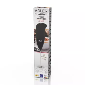 Rokas elektriskais piena putotājs Adler AD 4491 melns, nerūsējošā tērauda putojamais uzgalis