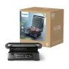 Philips 7000 series Kontaktgrils, Melns, Taisnstūrveida, Skārienjutīgs, 220 °C, Eņģes vāks, Bloķējams vāks, 180°
