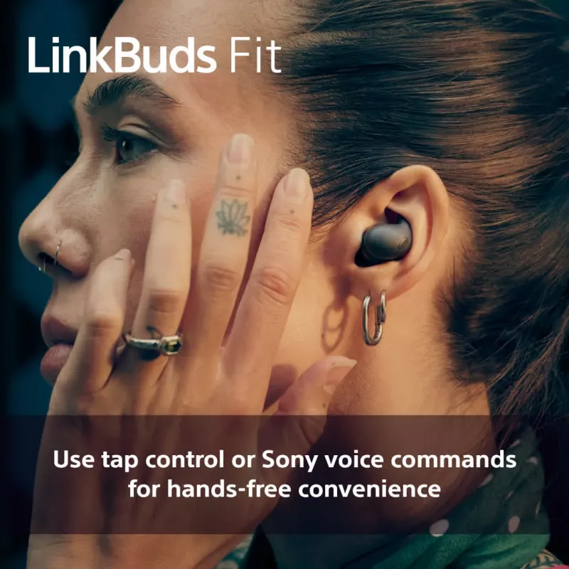 Bezvadu austiņas Sony LinkBuds Fit WFLS910NB — Bluetooth, 20–20000 Hz, 10 m diapazons, 75 g, melnas