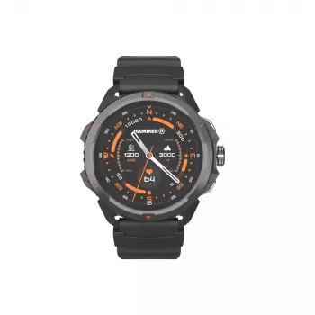 Viedpulkstenis Hammer Hammer Watch 2 Melns — 1,5 collu AMOLED, GPS, ūdensizturīgs, sirdsdarbības mērītājs, fitnesa izsekošana