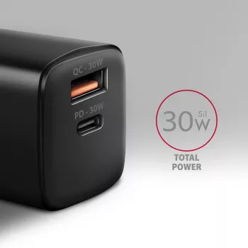 Axagon ACU-PQ30 PD3.0 & QC4+ 2xOUTPUTS sienas lādētājs 30W