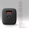 Axagon ACU-PQ30 PD3.0 & QC4+ 2xOUTPUTS sienas lādētājs 30W