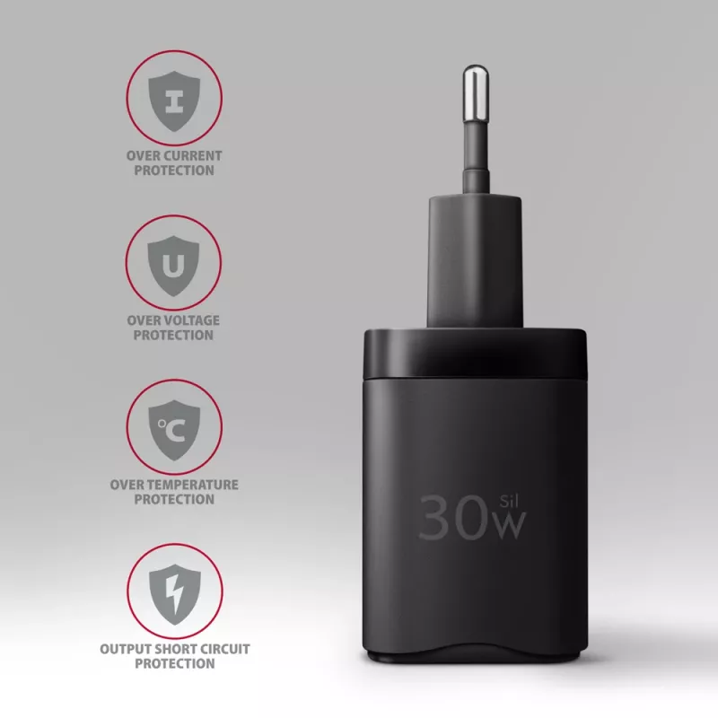 Axagon ACU-PQ30 PD3.0 & QC4+ 2xOUTPUTS sienas lādētājs 30W