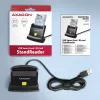 Axagon universālais galda USB viedkaršu/ID karšu lasītājs ar garu USB-A kabeli. Piemērots eObanka lietojumprogrammai. viedkaršu lasītājs Iekštelpās USB 2.0 Melns