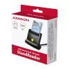 Axagon universālais galda USB viedkaršu/ID karšu lasītājs ar garu USB-A kabeli. Piemērots eObanka lietojumprogrammai. viedkaršu lasītājs Iekštelpās USB 2.0 Melns