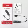 Axagon HUE-M1A 4x USB 3.2 Gen 1 MINI centrmezgls, metāls, 20 cm USB-A kabelis