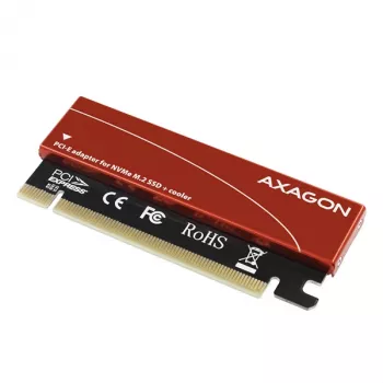 Axagon PCEM2-S PCIe x16 - M.2 NVMe M-key slota adapteris, ar pasīvu alumīnija dzesētāju
