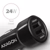 Axagon PWC-5V5 SMART auto lādētājs 24W, 2x USB-A ports, 5V/2.4A + 5V/2.4A