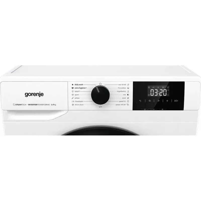 Veļas mašīna Gorenje W3NGPI72SBS ar priekšējo ielādi 7 kg, 1200 apgr./min, LCD, tvaiks, 59,5×43,5 cm, energoefektivitātes klase B