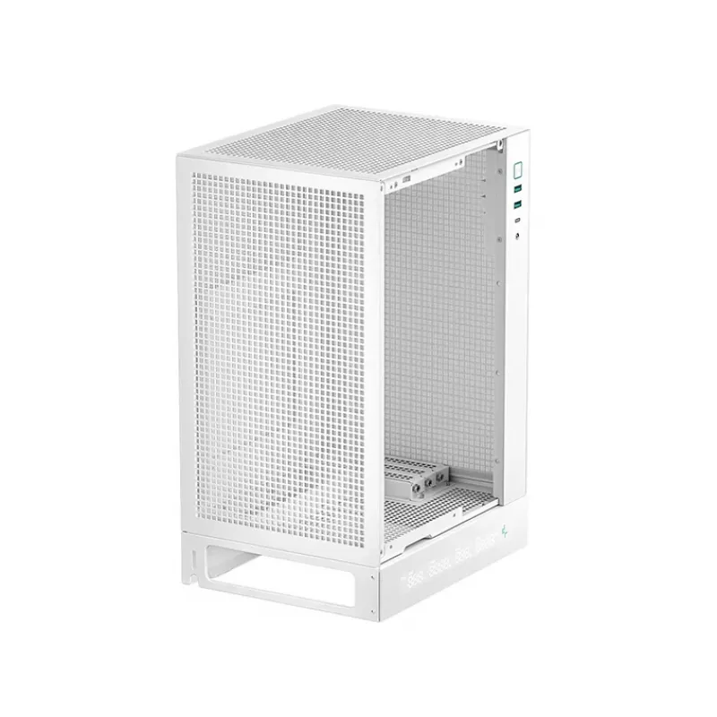 PC korpuss DeepCool R-CH170-WHNPI0D-G-1 tornis balts, Mini-ATX, LED displejs, 305 mm GPU, 172 mm CPU dzesētājs