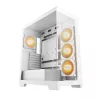 PC korpuss DeepCool CG580 4F WH Midi Tower ATX/Micro ATX/ITX, rūdīts stikls, 3×120mm + aizmugurējais 120mm ventilators, balts