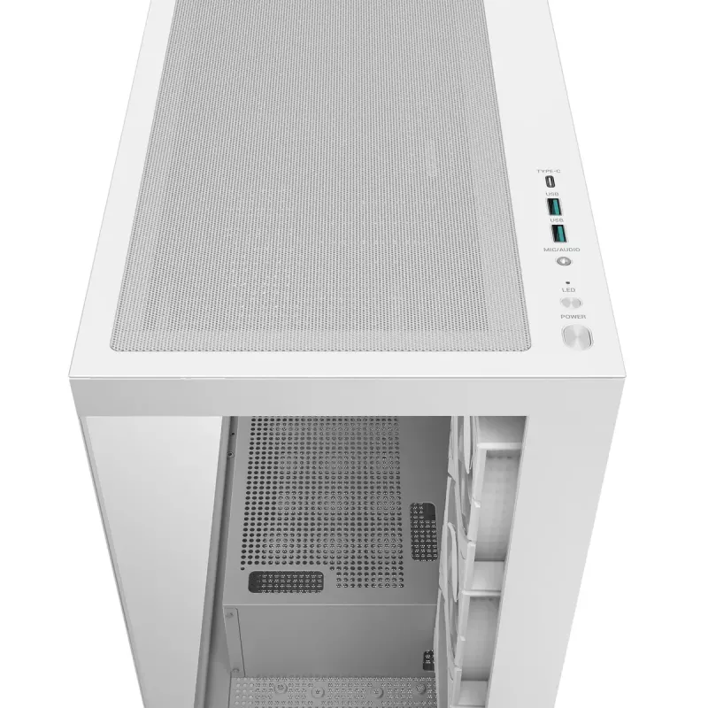 PC korpuss DeepCool CG580 4F WH Midi Tower ATX/Micro ATX/ITX, rūdīts stikls, 3×120mm + aizmugurējais 120mm ventilators, balts