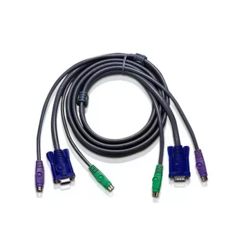 ATEN 10 pēdu PS/2 KVM kabelis, melns, 3 m