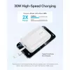 Anker Zolo powerbank 10000mAh, 30W īpaši ātrā uzlāde, integrēts USB-C kabelis, balts