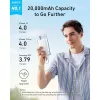 Anker Zolo powerbank 10000mAh, 30W īpaši ātrā uzlāde, integrēts USB-C kabelis, balts