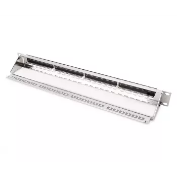 DIGITUS Modular Galvanized Patch Panel - shielded 24-port 24-port blank 1U rack mount Melns RAL 9005