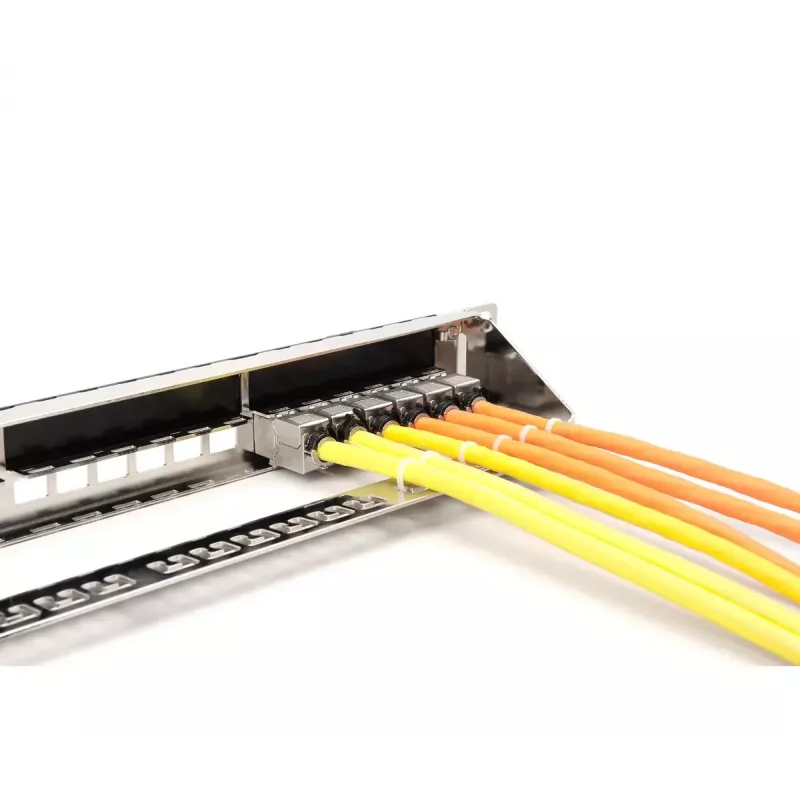 DIGITUS Modular Galvanized Patch Panel - shielded 24-port 24-port blank 1U rack mount Melns RAL 9005