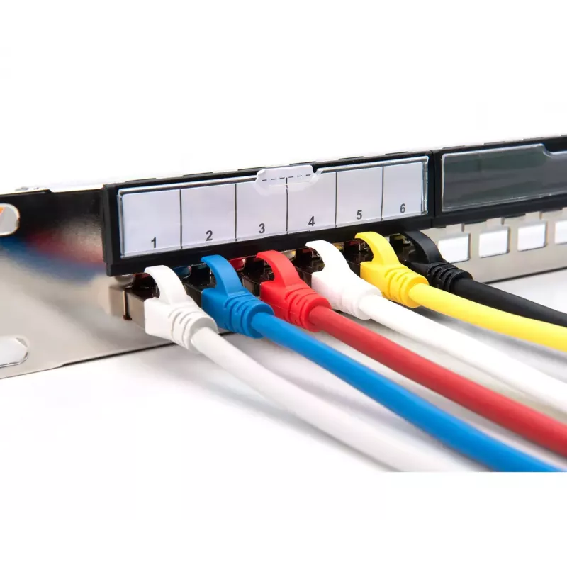 DIGITUS Modular Galvanized Patch Panel - shielded 24-port 24-port blank 1U rack mount Melns RAL 9005