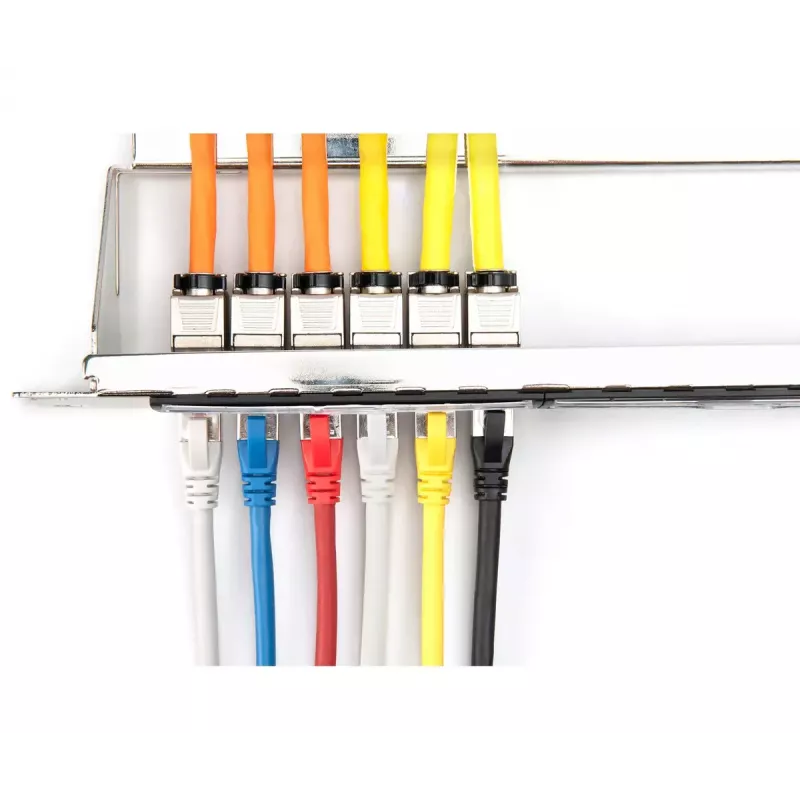 DIGITUS Modular Galvanized Patch Panel - shielded 24-port 24-port blank 1U rack mount Melns RAL 9005