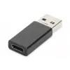 DIGITUS USB Type-C adapteris, A uz C vīr./siev., 3A, 5GB, 3.0 versija, melns