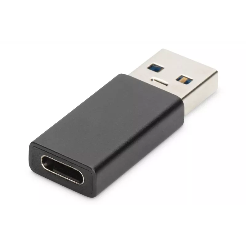 DIGITUS USB Type-C adapteris, A uz C vīr./siev., 3A, 5GB, 3.0 versija, melns