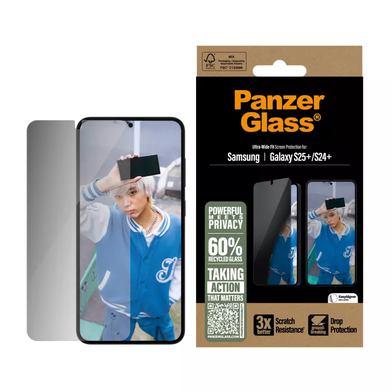 PanzerGlass ® Privātuma ekrāna aizsargs Samsung Galaxy S25+ | S24+ | Ultra-Wide Fit